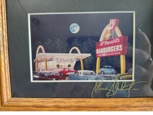 Signed and Framed Larry Johnston McDonalds in Neon photo Print Art